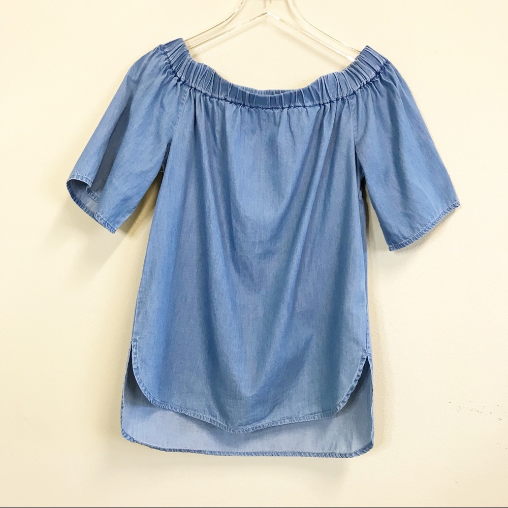 Michael Kors | Off Shoulder Chambray Top - Picture 2 of 5